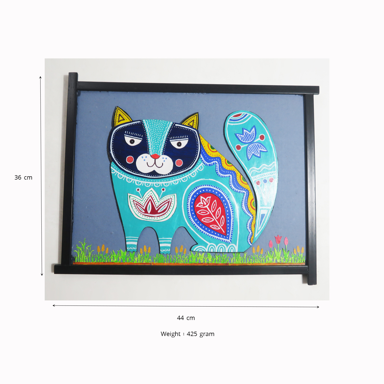 Twaksati Madhubani Cat Wall Hanger